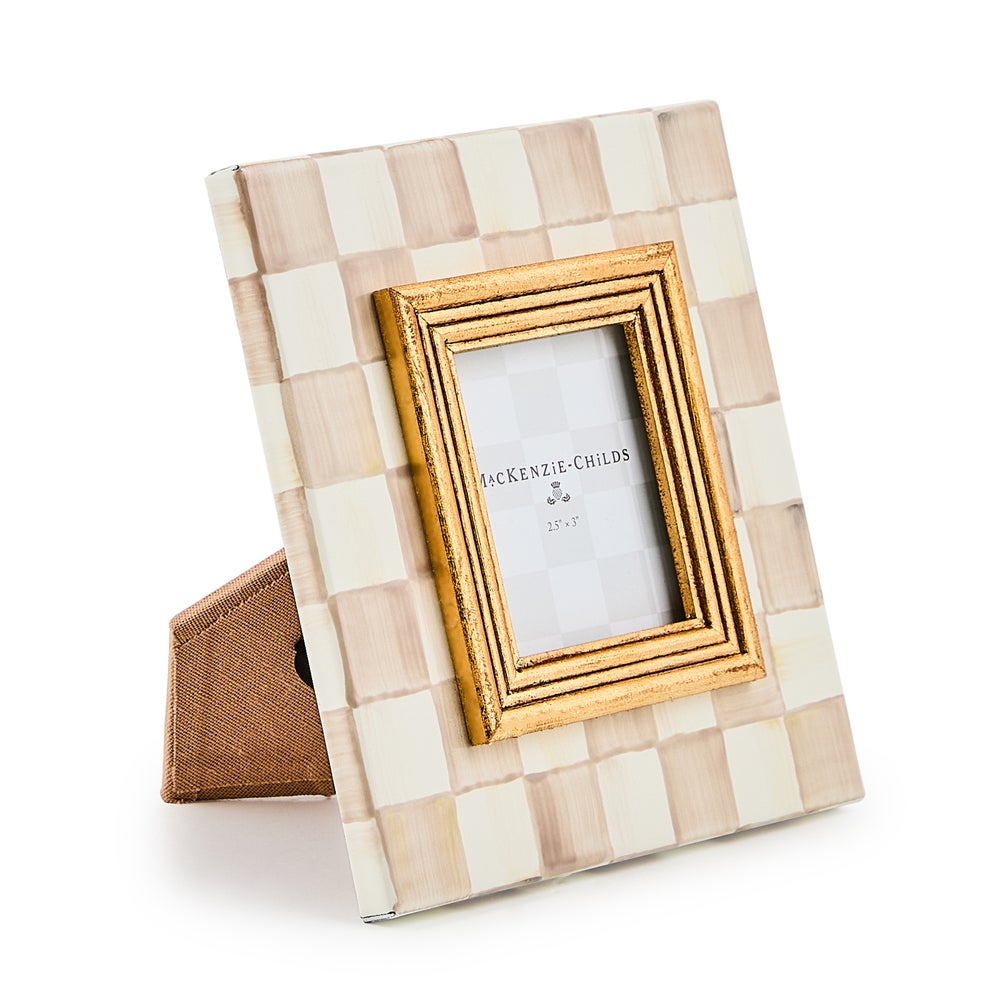 Mocha Check Enamel Frame - 2.5in. x 3in.