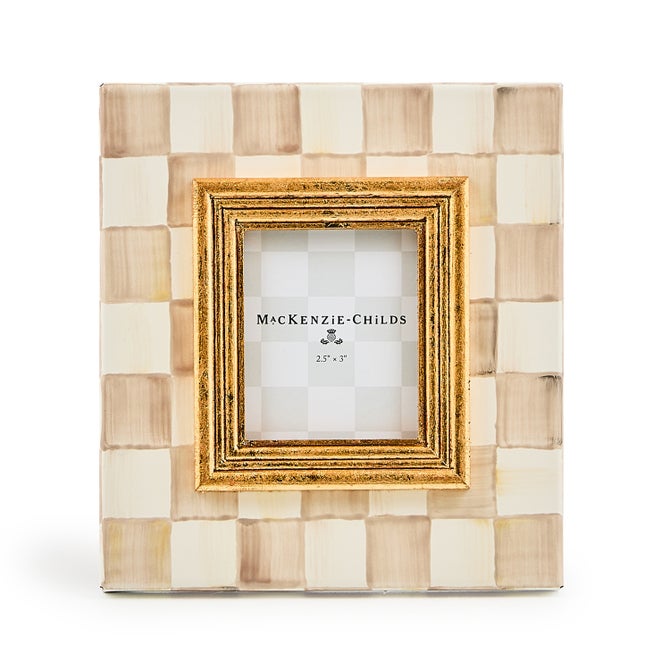 Mocha Check Enamel Frame - 2.5in. x 3in.