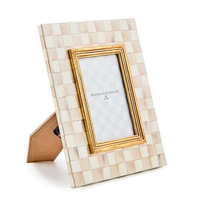 Mocha Check Enamel Frame - 4in. x 6in.