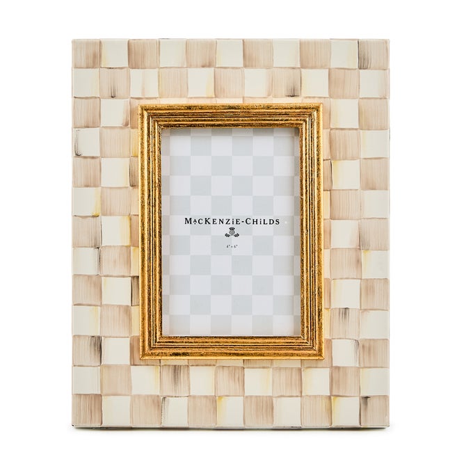 Mocha Check Enamel Frame - 4in. x 6in.