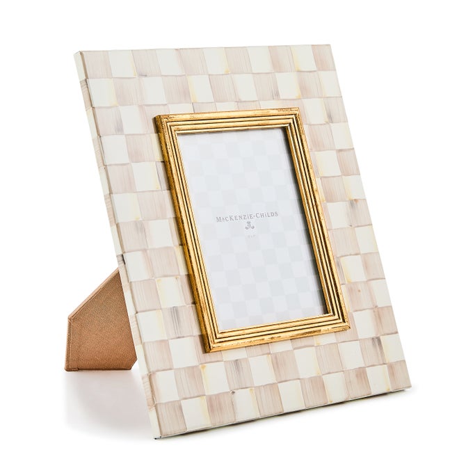 Mocha Check Enamel Frame - 5in. x 7in.