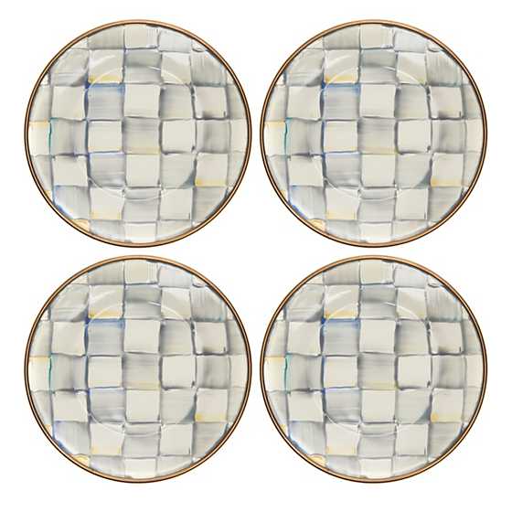 Sterling Check Appetizer Plates, Set of 4