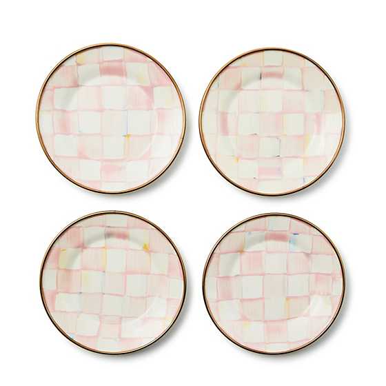 Rosy Check Appetizer Plates, Set of 4