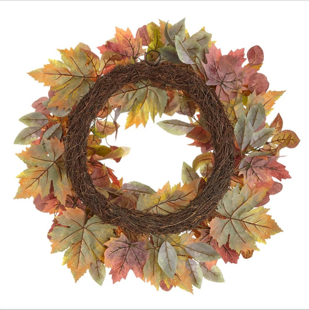 24" Maple/Eucalyptus Leaf Wreath