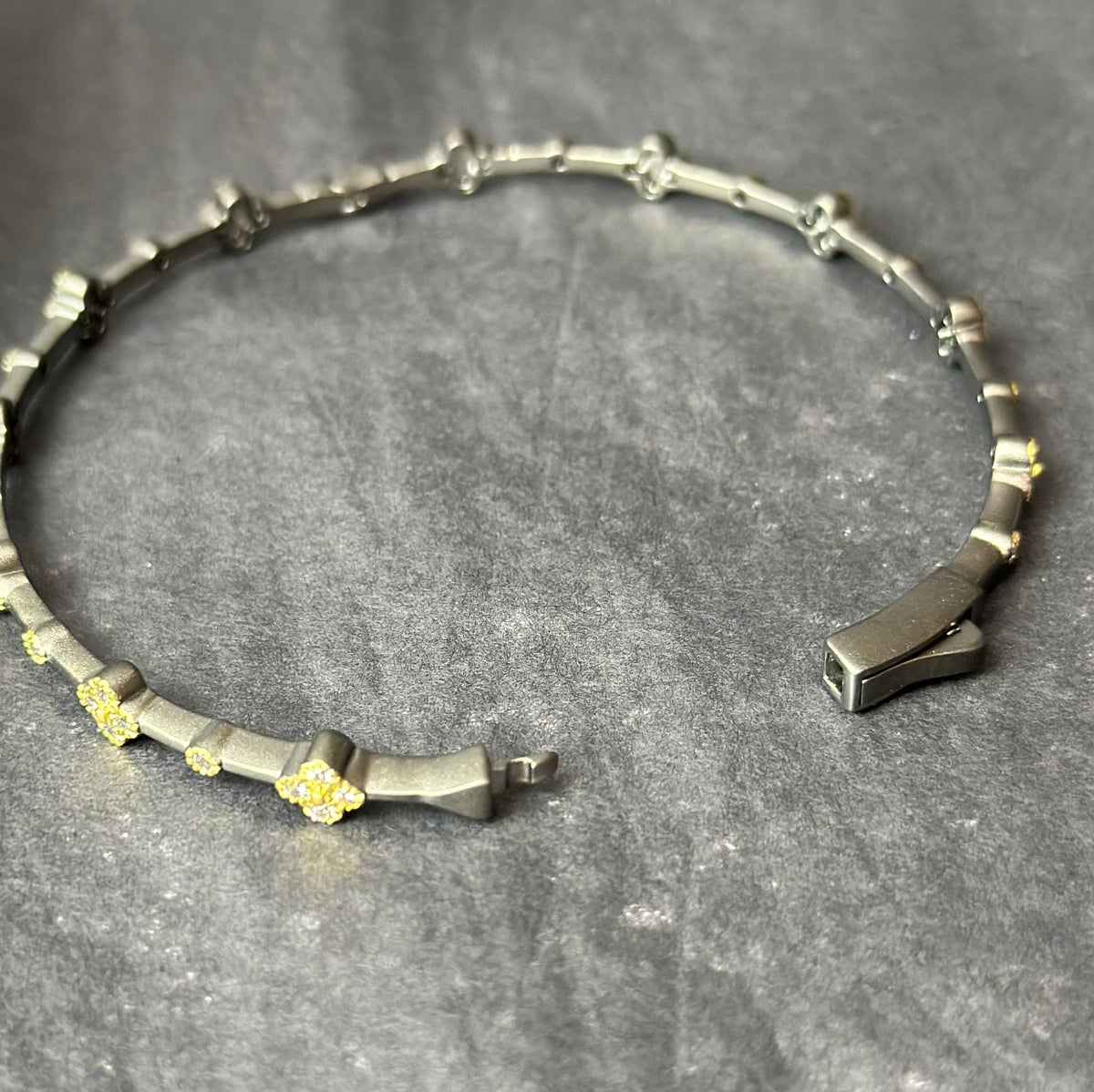 Black Gold Flower Bangle