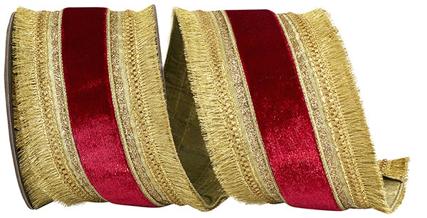 4&quot; Scarlet Velvet Regal Trimming Fringe Deluxe