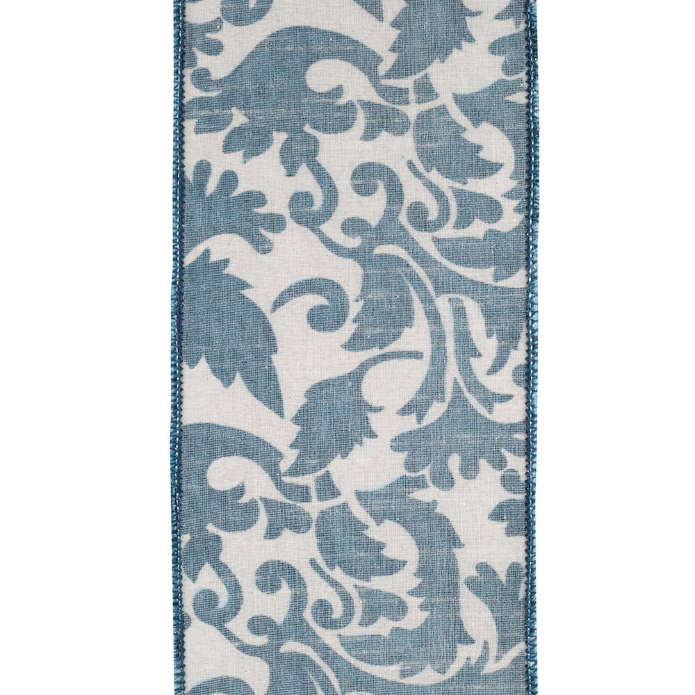 Filigree Azul Glittered Ribbon
