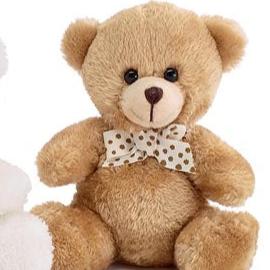 Mini Plush Bear With Bow - 4.5 Inches