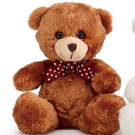 Mini Plush Bear With Bow - 4.5 Inches