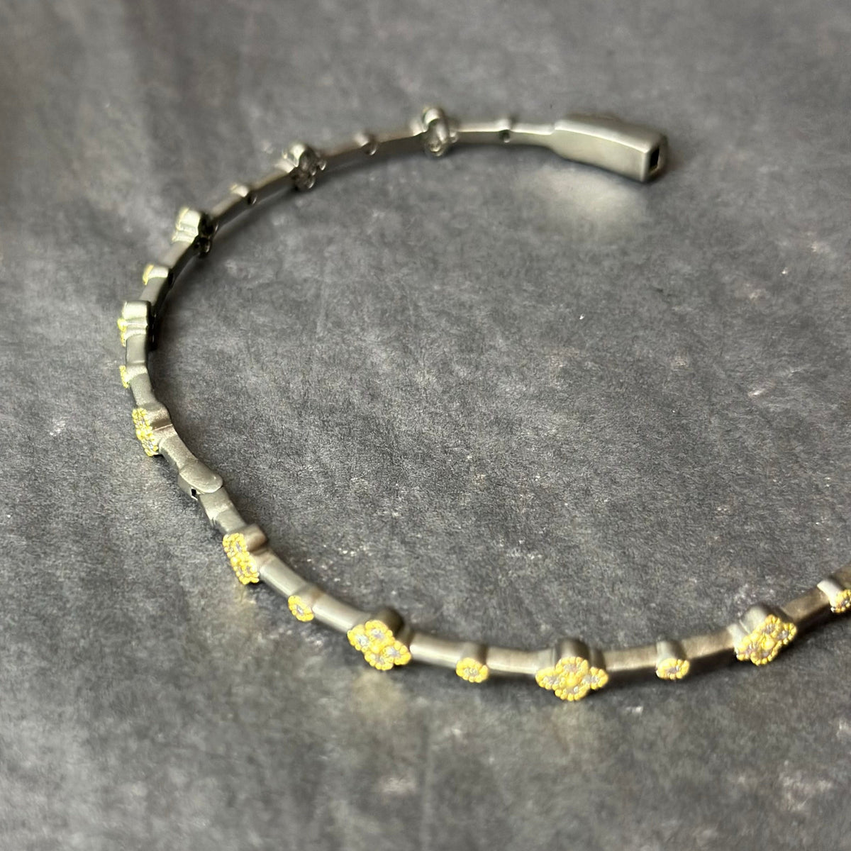 Black Gold Flower Bangle