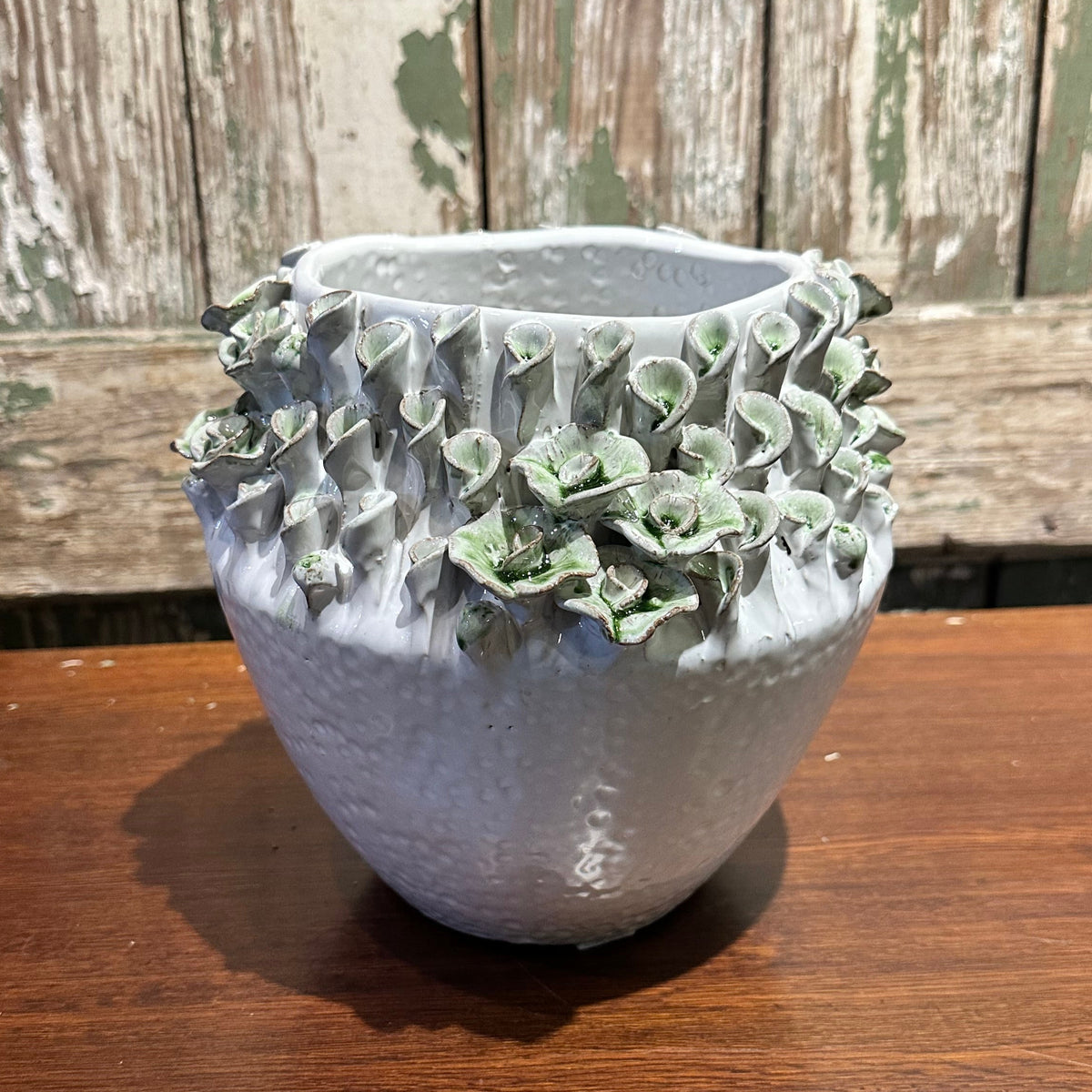 Green Flower Design Vase