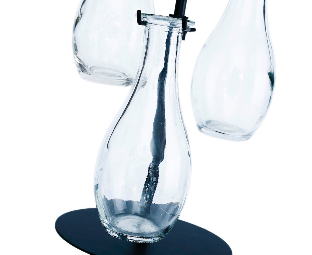 Glass Vase With Metal Stand