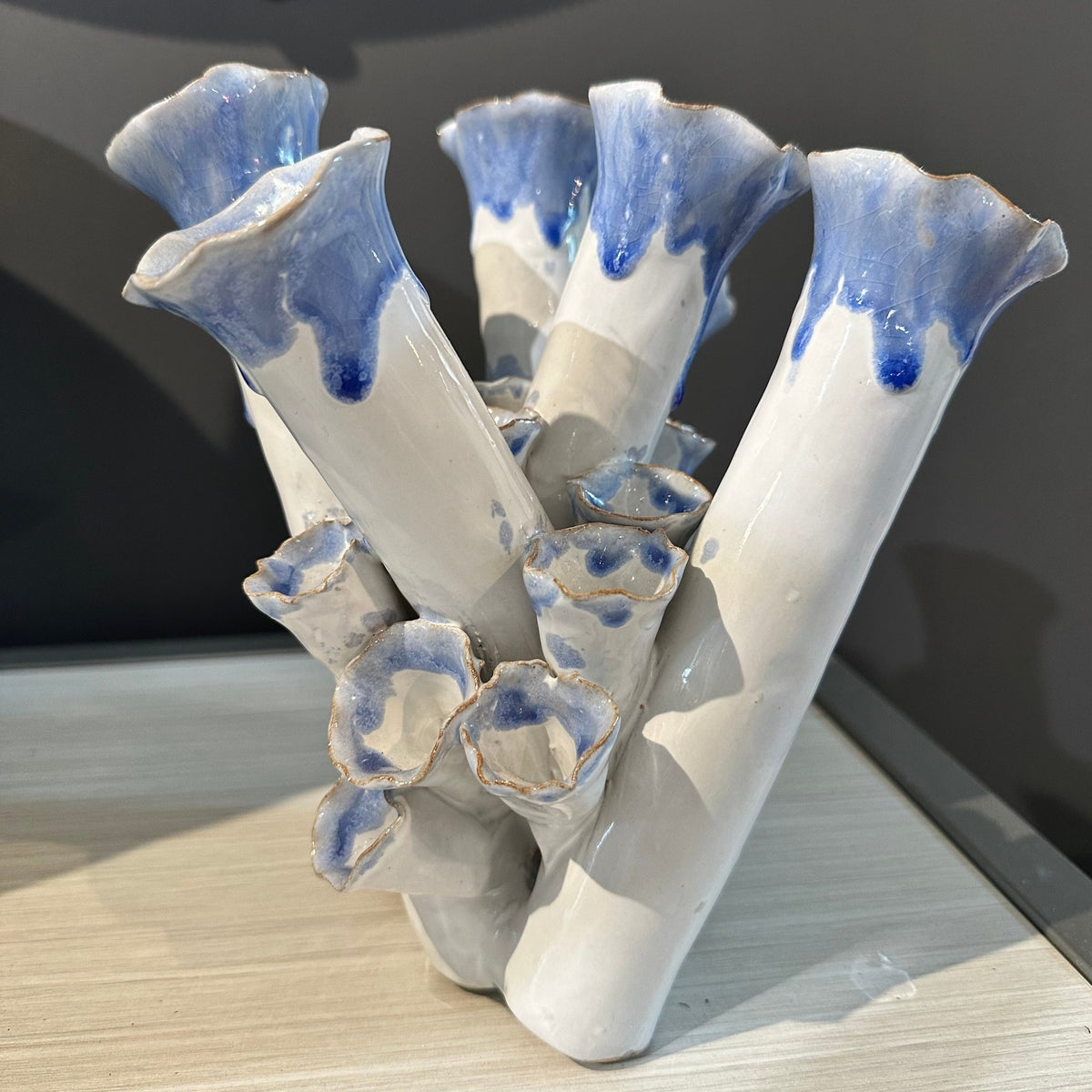 Blue &amp; White Coral Vase