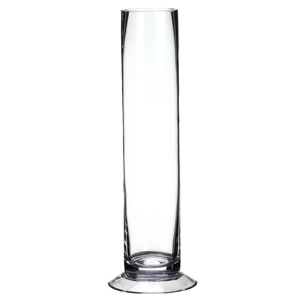 13&quot; Glass Footed Cylinder Vase