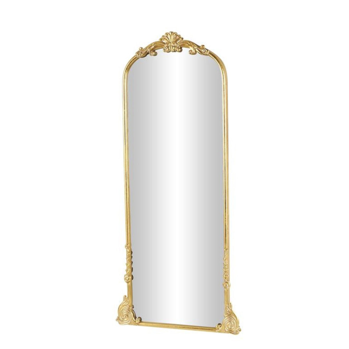 Gold Arched Floor Mirror