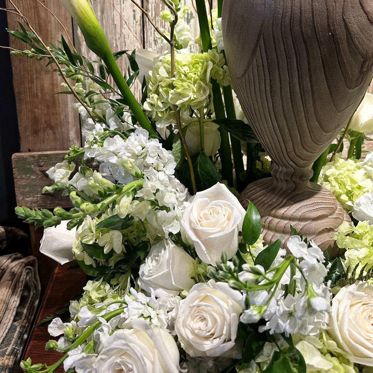 RFD White &amp; Green Cremation Wreath