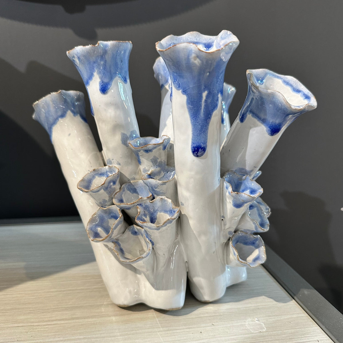 Blue &amp; White Coral Vase