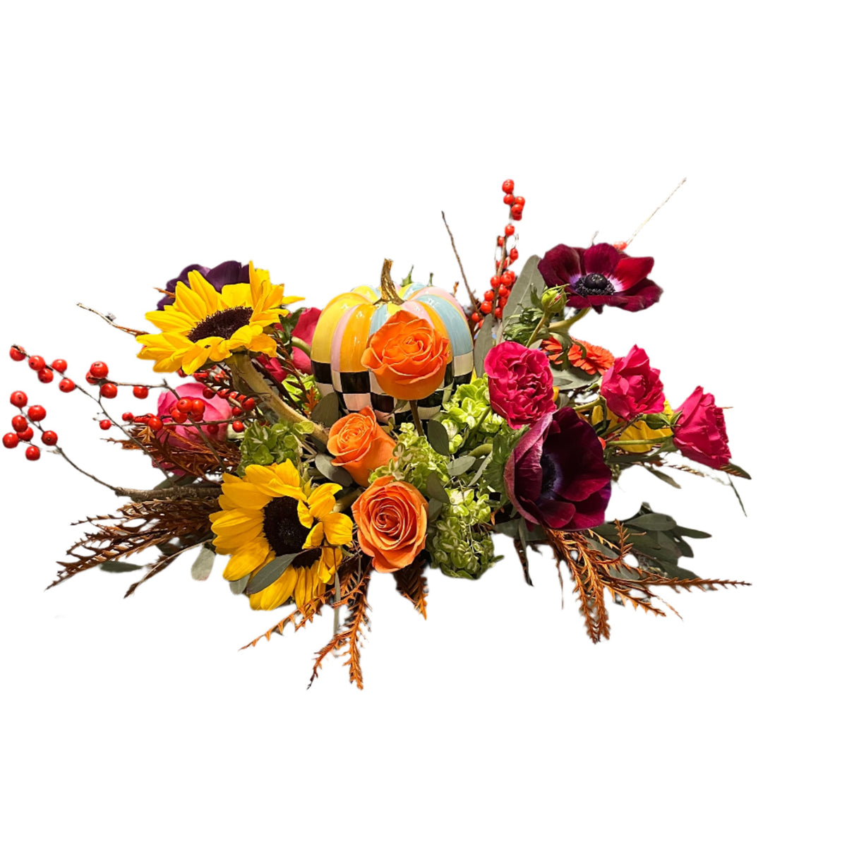 Autumn Check Round Centerpiece