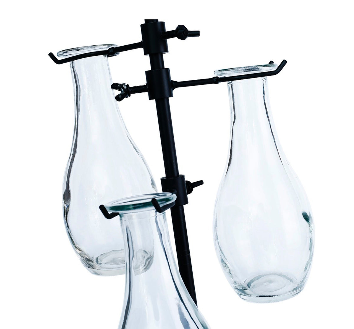 Glass Vase With Metal Stand