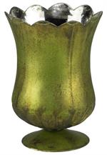 Matte Green Mercury Glass Vase