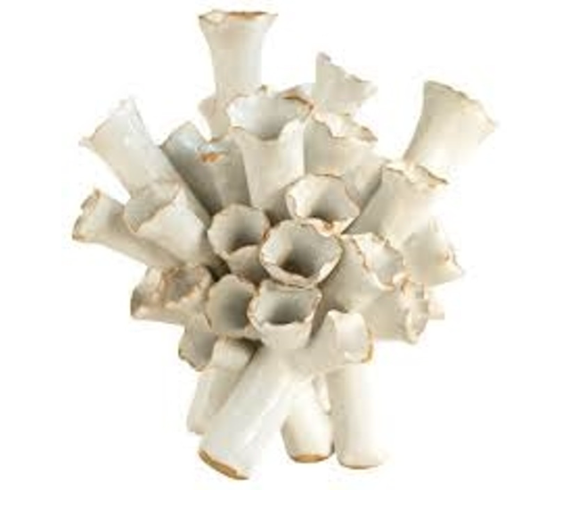 CORAL WHITE VASE - Short