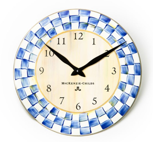Royal Check Enamel Clock