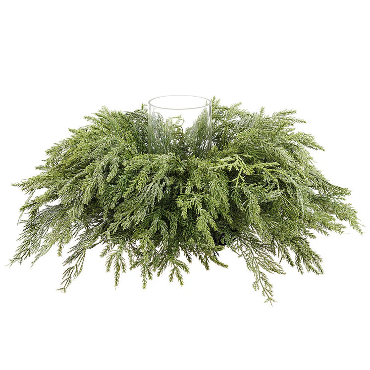 Cedar Candle Ring Holder