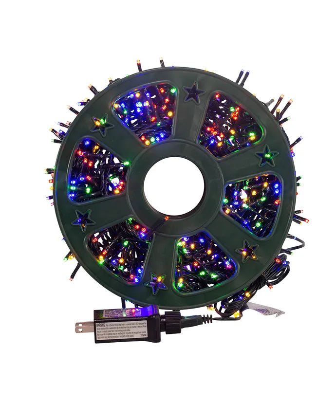 49&#39; 600-Light Multicolor 3MM LED Multifunction Rice Lights With Green Wire