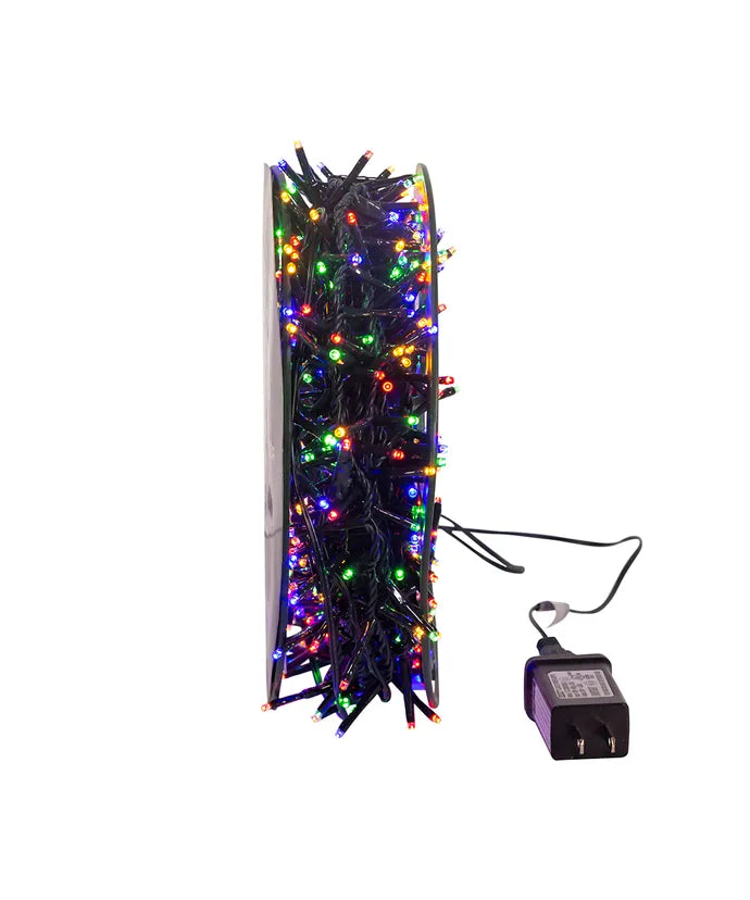 49&#39; 600-Light Multicolor 3MM LED Multifunction Rice Lights With Green Wire