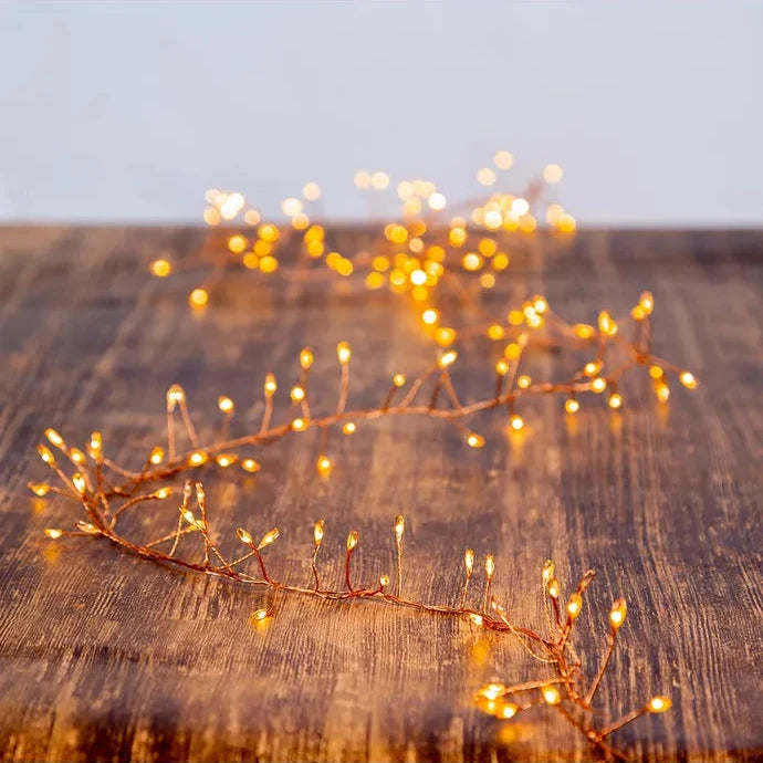 240-Light Twinkling Classic White LED Cluster Garland