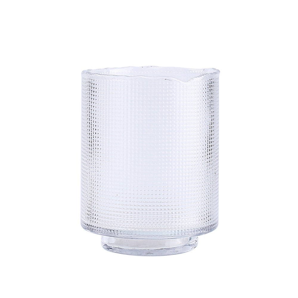 Textured Clear Glass Cylinder Vases