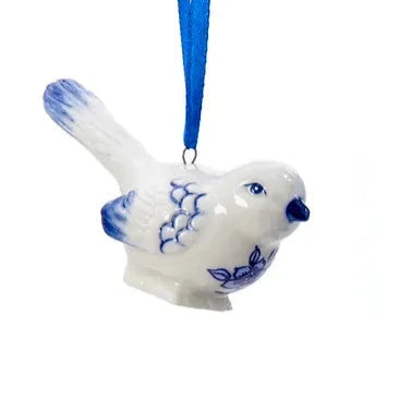 Porcelain Delft Blue Bird Ornaments