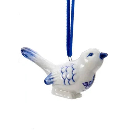 Porcelain Delft Blue Bird Ornaments