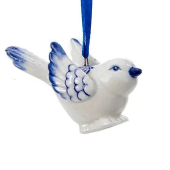 Porcelain Delft Blue Bird Ornaments