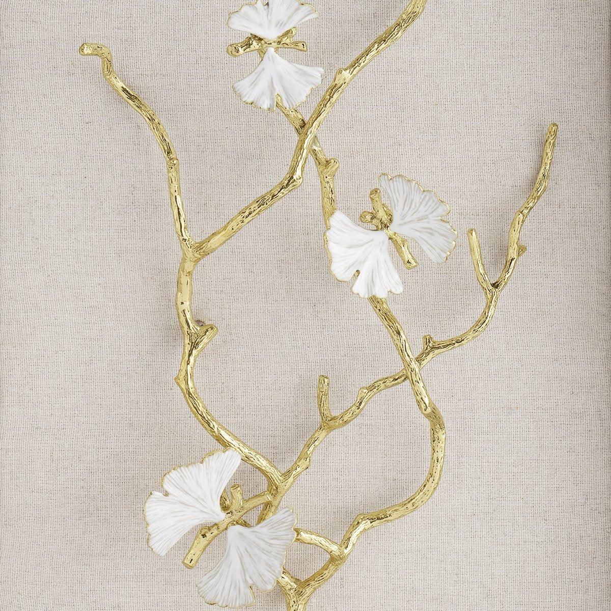 Butterfly Ginkgo Gold Fabric Shadow Box