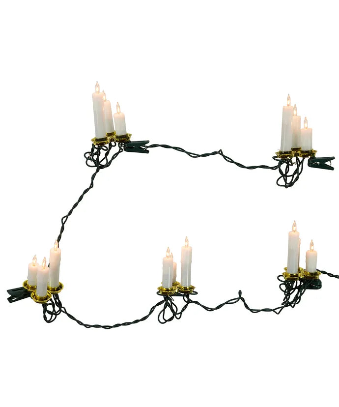 6.5&#39; UL 15-Light White Triple Candle Light Set