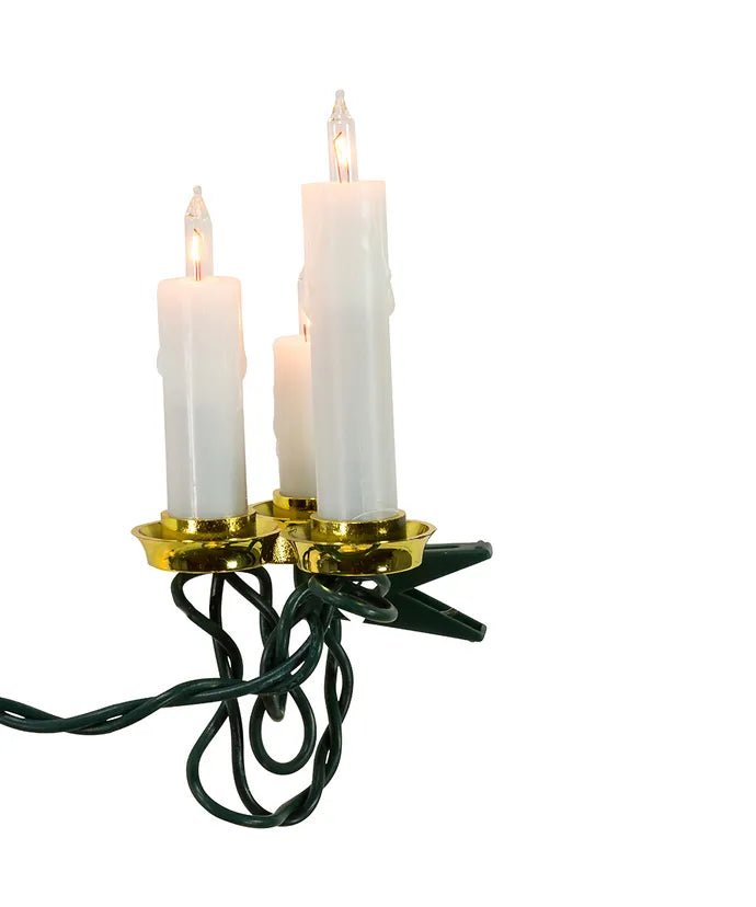 6.5&#39; UL 15-Light White Triple Candle Light Set