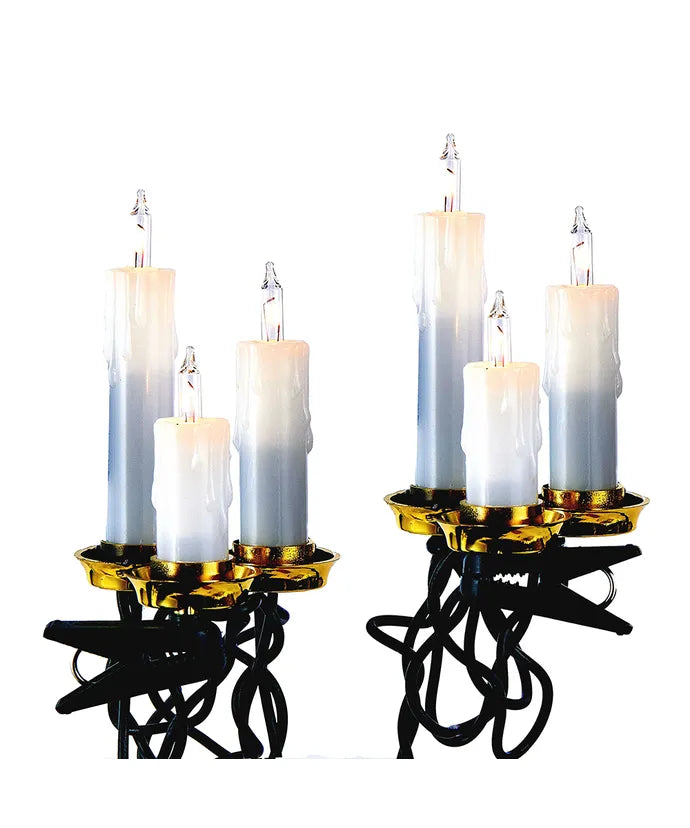 6.5&#39; UL 15-Light White Triple Candle Light Set