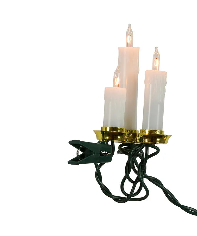 6.5&#39; UL 15-Light White Triple Candle Light Set