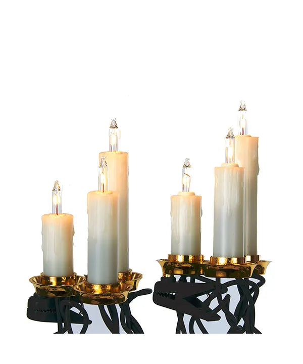 6.5&#39; UL 15-Light White Triple Candle Light Set