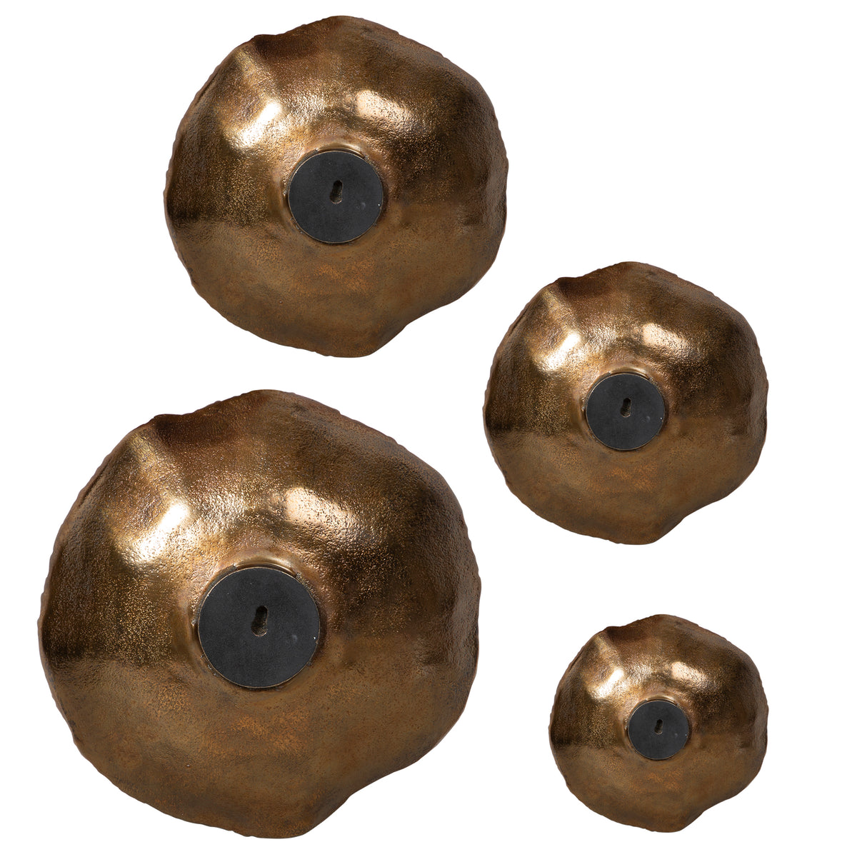 Lucky Coins Brass Wall Bowls, S/4