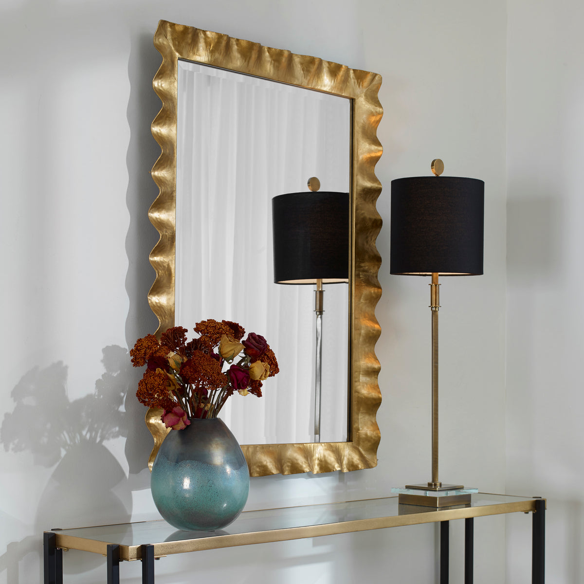 Haya Scalloped Gold Mirror