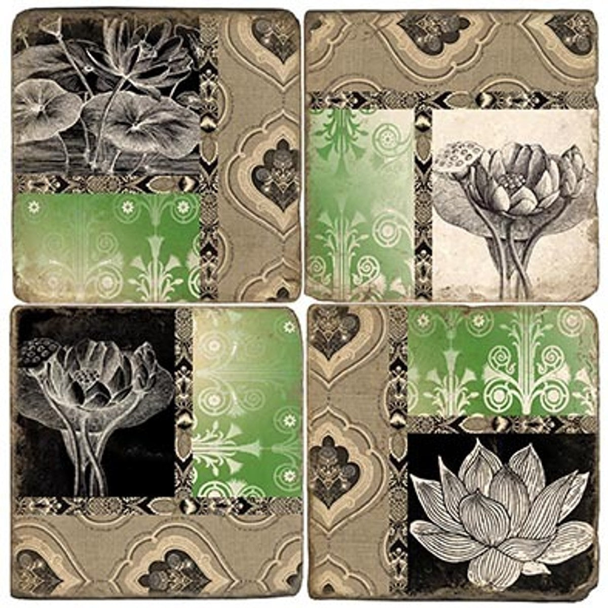 Lotus Coasters - Set of 4