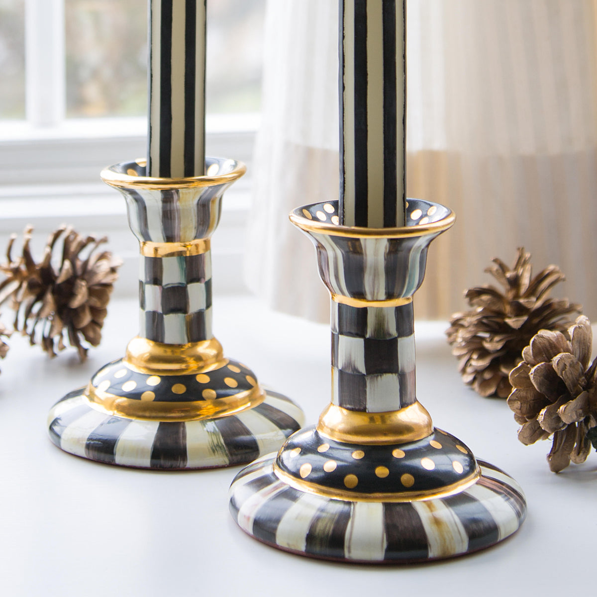 Courtly Check Column Candlestick