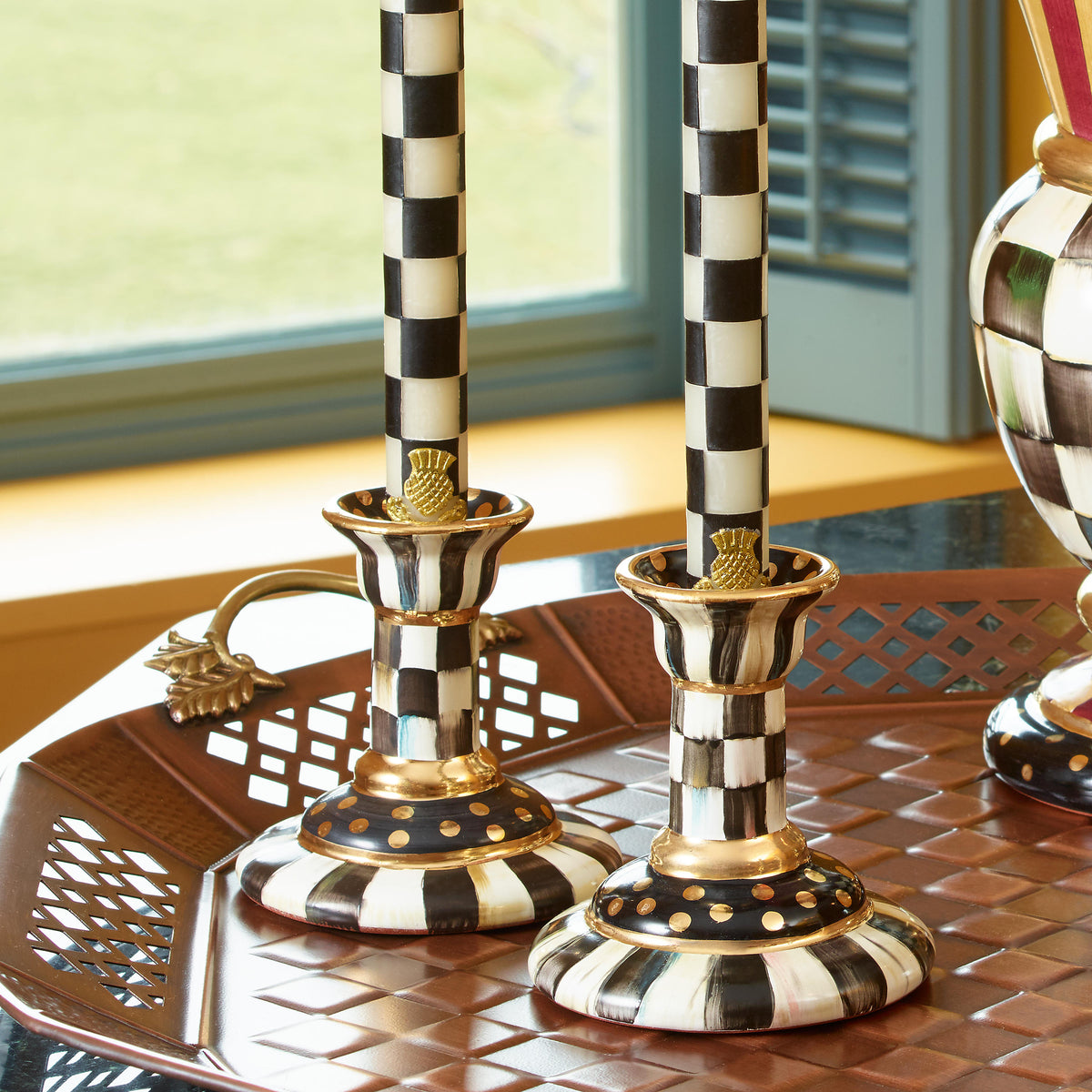 Courtly Check Column Candlestick