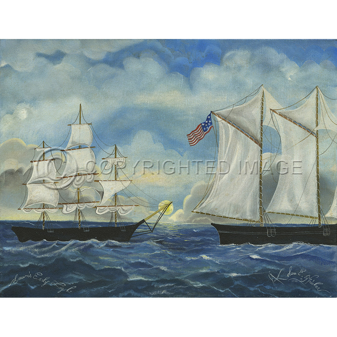 Ship Dawns Early Light 23x30