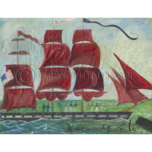 Ship Ship Red Sails 23x30