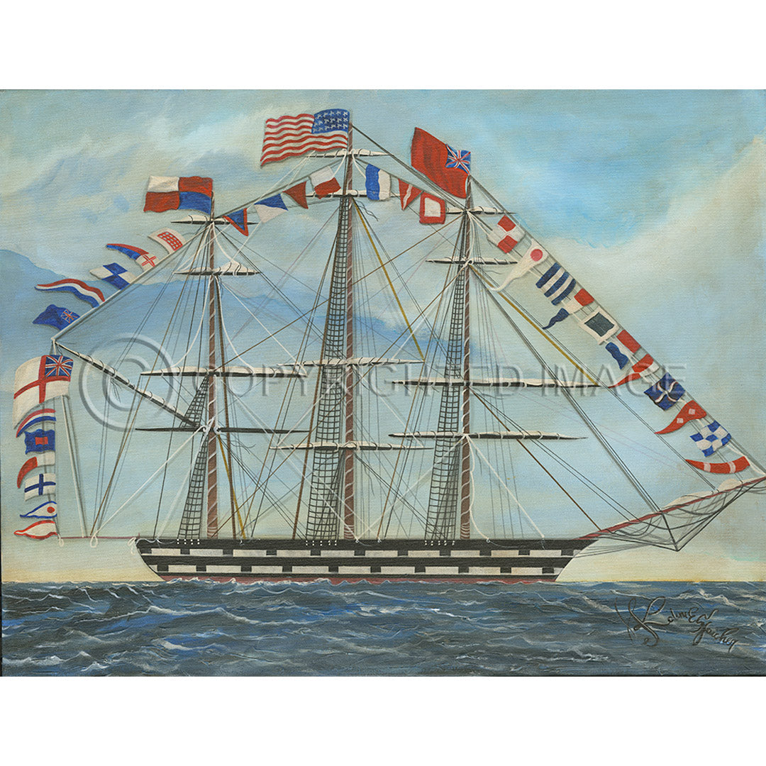 Ship Ship with Flags 23x30