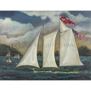 Ship Sunday Run On Mount Hope Bay 23x30