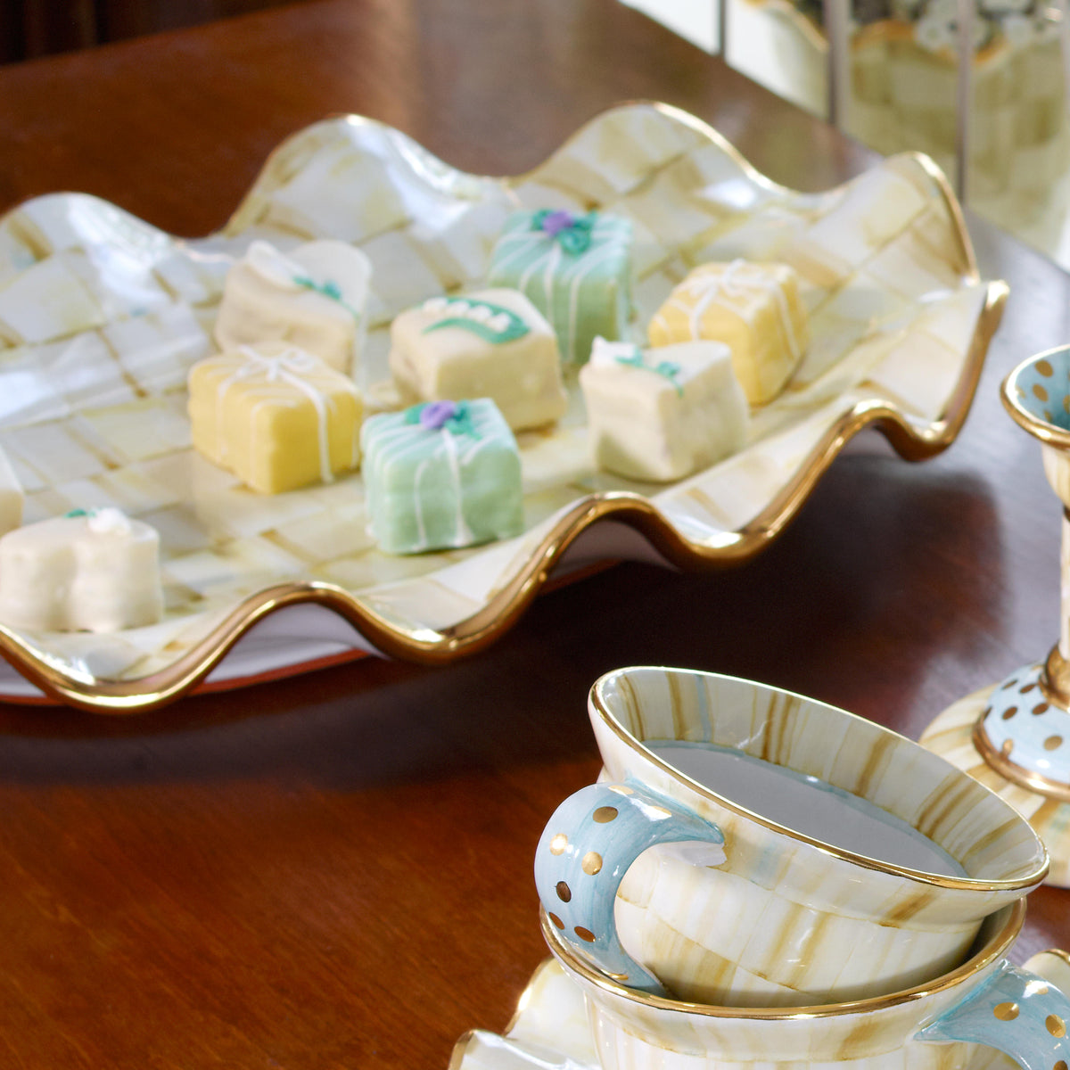 Parchment Check Serving Platter